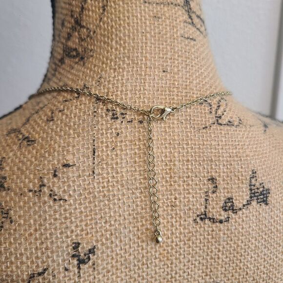 Gold Owl Pendant Necklace with Pink Rhinestones – Statement Jewelry - Picture 4 of 4